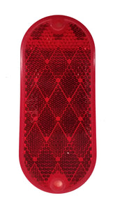 Red Oblong Trailer Reflector, 4 3/8" x 1 7/8" - B480R