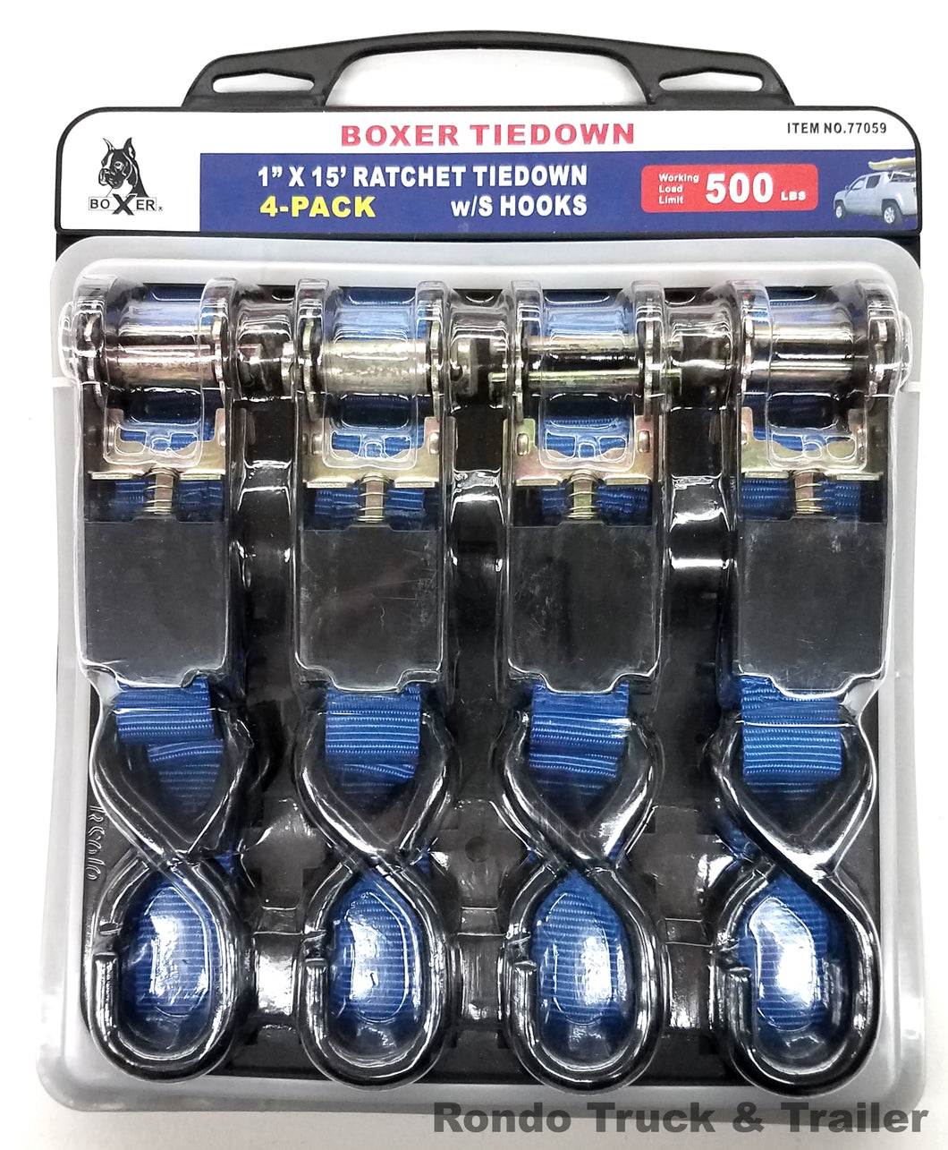 Ratchet Straps with S-Hooks, 4 Pack 77059
