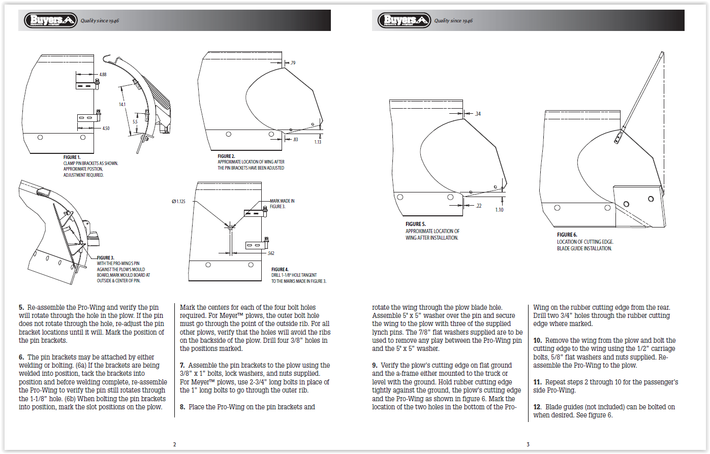 Buyers Pro Wings Snow Plow Extensions (1 Set), PW22