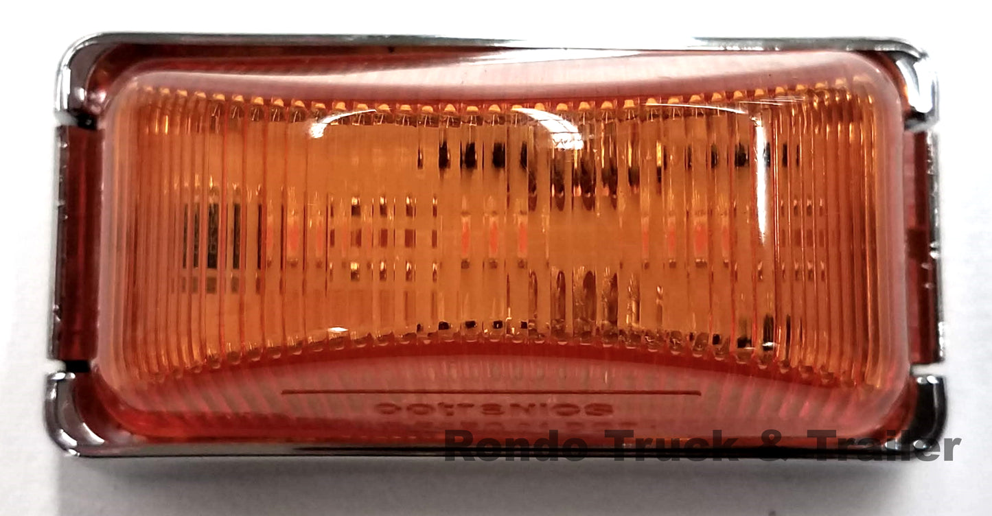 Marker / Clearance Light with Chrome Base - Amber - MCL-91AB