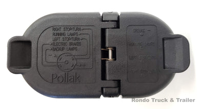 Pollak OEM Replacement 7 Way Round/4 Way Flat Trailer Wiring Plug F7M4