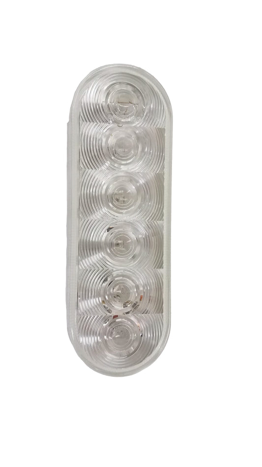 Red LED 6" Oval Sealed Clear Lens, STL12RCB