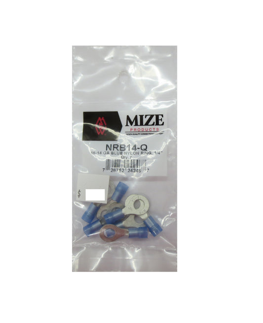 Electrical, 16-14 GA Blue Nylon Rings, 1/4", Pkg. 7, NRB14-Q