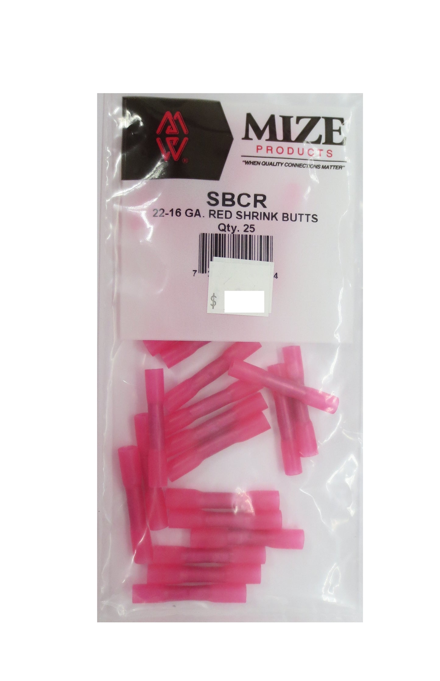 22-16 GA Red Shrink terminal connectors, SBCR