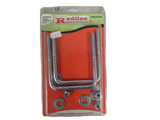 NON-Automotive Grade U-Bolt, Square, 3/8"x3-3/8"x4-1/4" Long, 383384UB