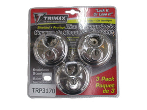 Disc Padlock, Trimax, 3 Pack TRP3170