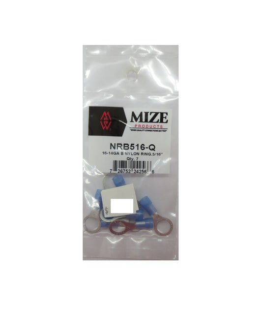 16-14 GA Blue Nylon Rings Terminal,  5/16", NRB516-Q