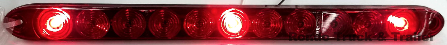 Red LED/Red Lens Low Profile ID Light Bar - T12-RR00-1