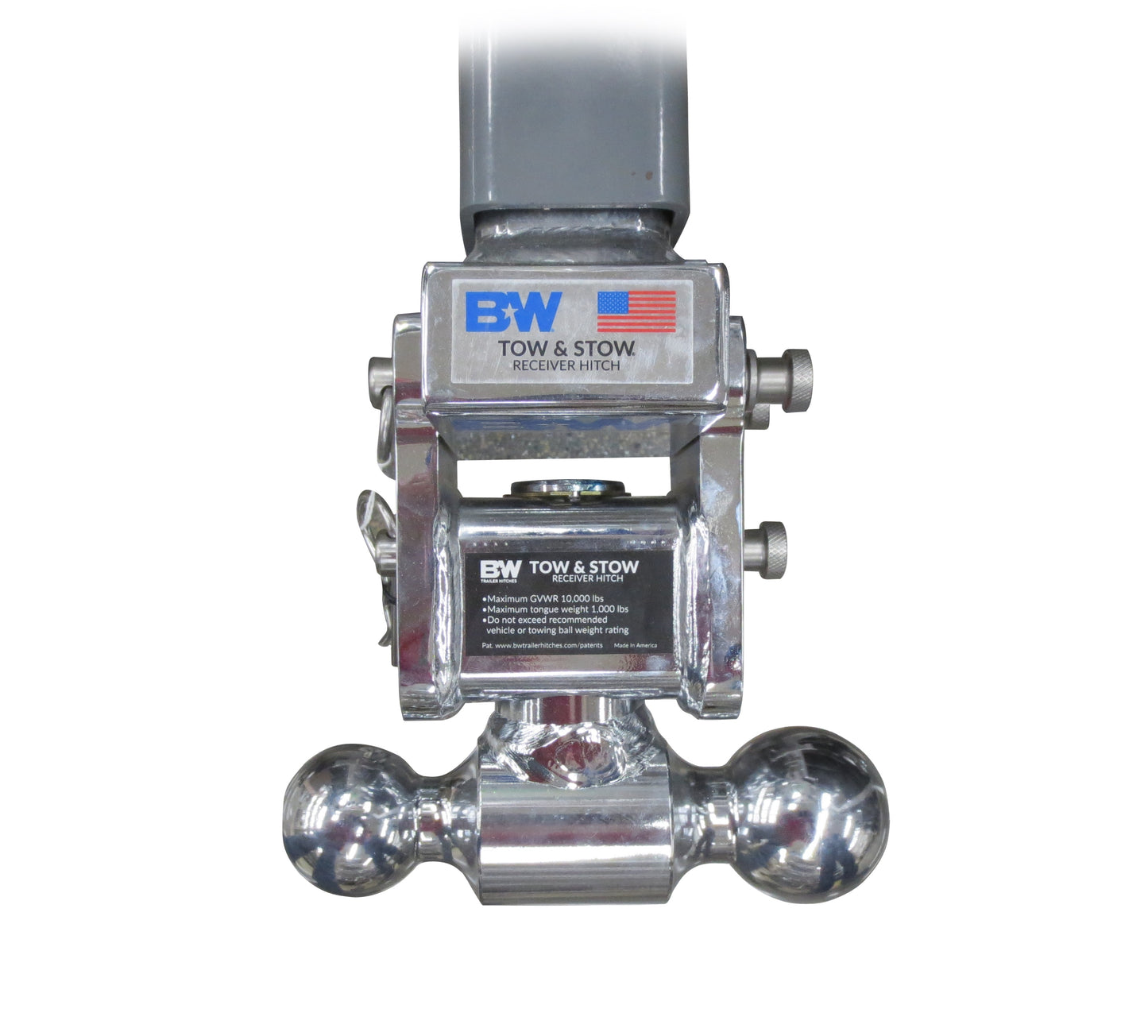 Chrome Ball Mount, Tow & Stow, 5" Drop, 10k, 2" & 2 5/16" Balls, TS10037C