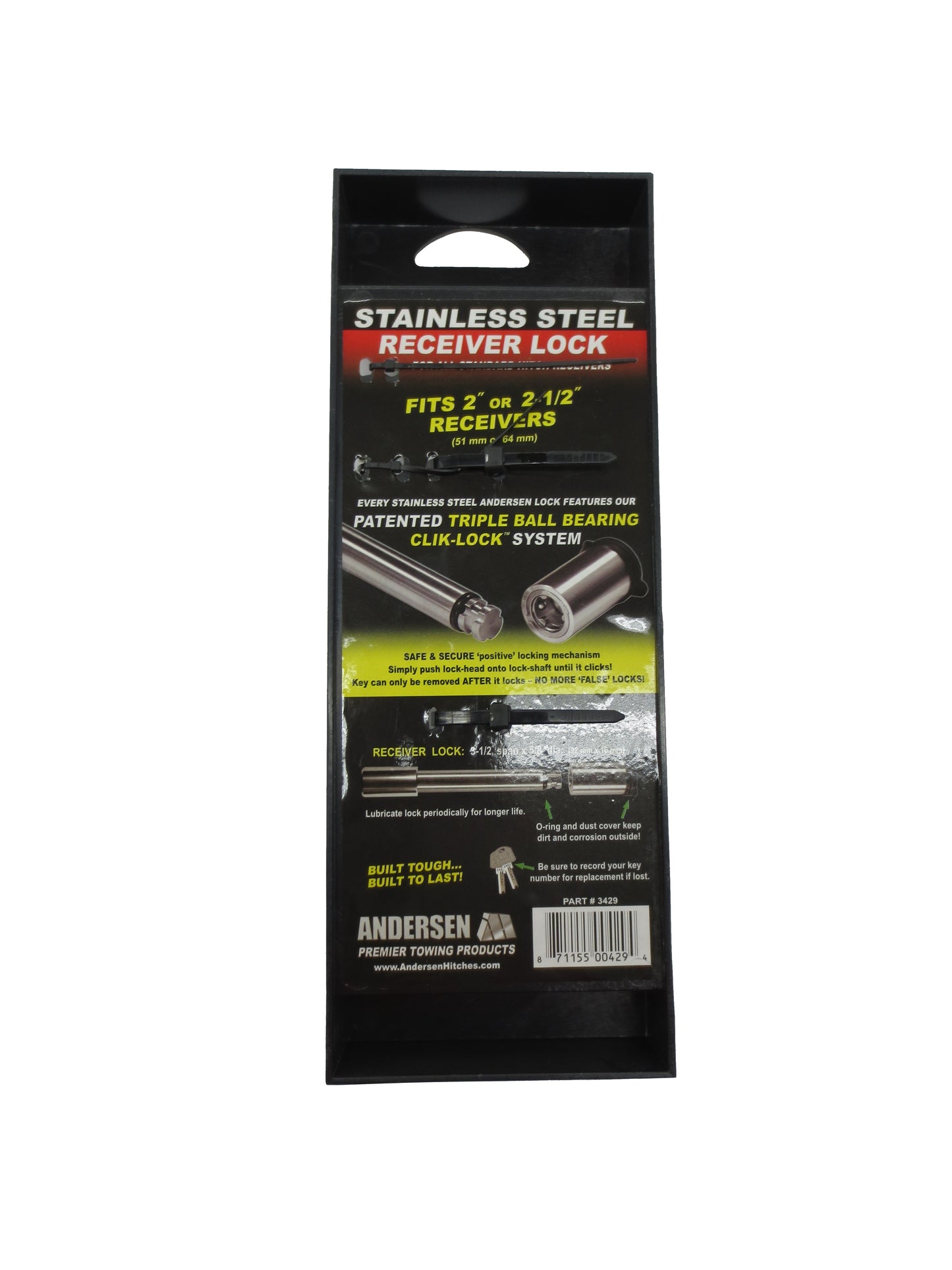 5/8" Receiver Hitch Pin Lock, 3429