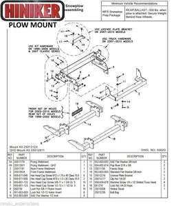 Hiniker Snowplow Mount - Quick Hitch 1 (QH1), 1999-2010 GM/Chevy K2500/2500HD/3500/1500HD 25013123